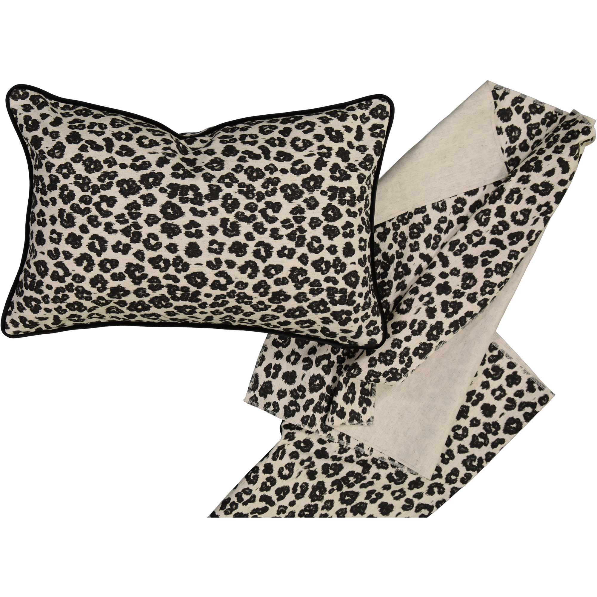 SH Leopard cushion cover, piped - Image 3